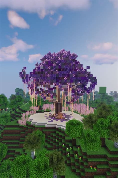 Minecraft | Amethyst Tree in 2022 | Minecraft tree, Minecraft mansion ...