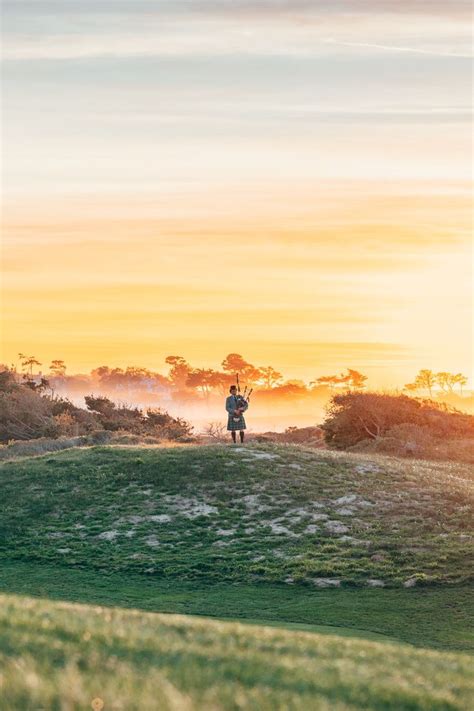 Have you heard the Spanish Bay Bagpiper at sunset? 🎶 🌅 | Pebble beach ...