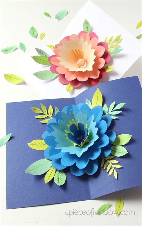 DIY Happy Mother's Day Card with Pop Up Flower - A Piece Of Rainbow