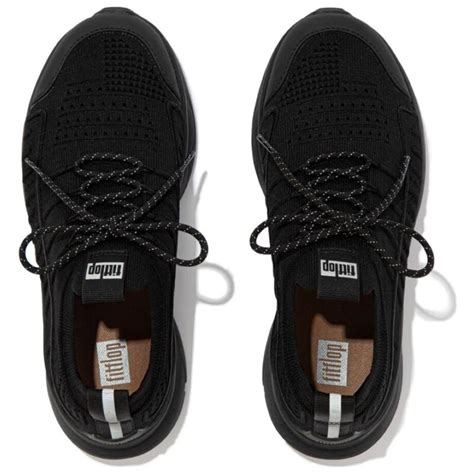 FitFlop Womens Vitamin FF Knit Sneakers (All Black) | Sportpursuit.com