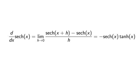 Derivative of Hyperbolic Secant using First Principle of Derivatives ...