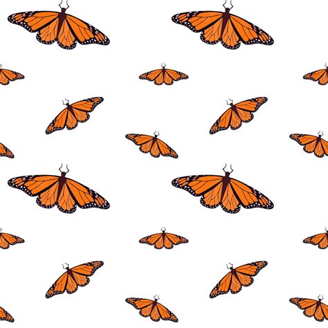 Premium Vector | Seamless pattern with monarch butterflies vector ...