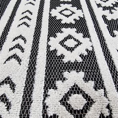 Outdoor Rug Black and White Cream Diamond Large XL Small for Garden Pa ...