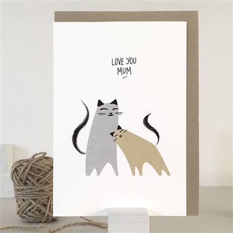 Cat Mum Card Mothers Day Card Cat Mother Card Best Cat - Etsy UK | Cat ...