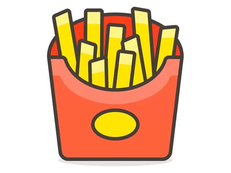 French Fries Emoji Icon PNG vector in SVG, PDF, AI, CDR format