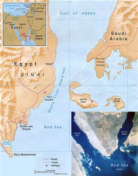 Strait of Tiran Map • Mapsof.net