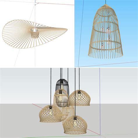 3512 Rattan lamp Sketchup Model by Lanh Leo