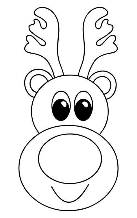 Reindeer Face Template Printable | Reindeer face, Reindeer card ...