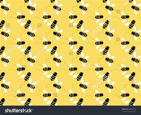 Seamless Bee Pattern Background Wallpaper Wrapping Stock Vector ...