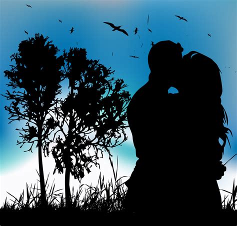 Happy Couple Hugging Silhouette by nousin on DeviantArt