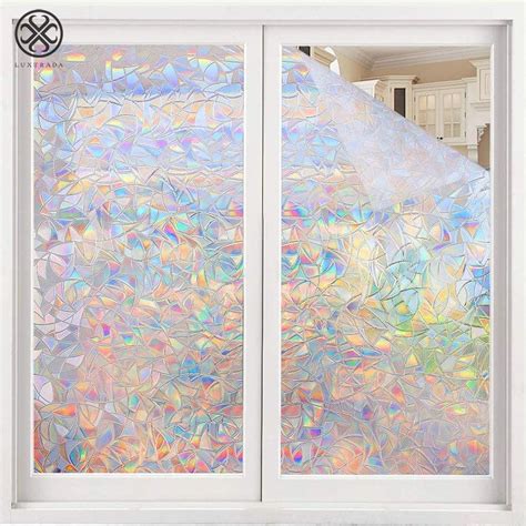 Luxtrada Window Privacy Film Rainbow Window Clings 3D Decorative Window ...