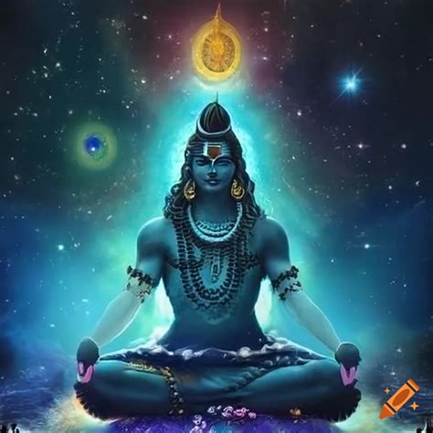 Depiction of lord shiva in cosmic meditation on Craiyon