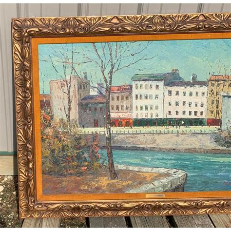 Vintage Lambertville Nj Canal Oil Painting Signed N Caramel | Chairish