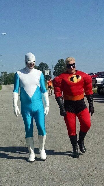 My hubby as Mr. Incredible Friend who wore our Frozone costume made by ...