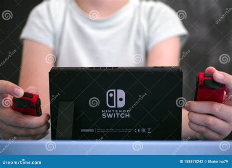 Boy Playing Nintendo Switch Video Game Console Editorial Photography ...