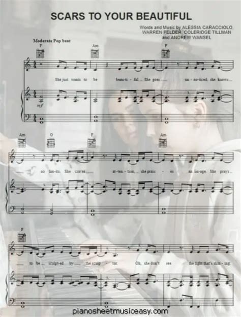 Scars to your beautiful sheet music - C Major