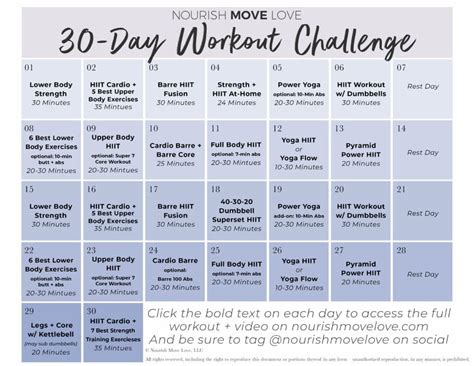 Free 30 Day Workout Challenge - Infoupdate.org