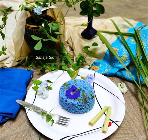 Blue Rice/ Blue butterfly pea flower Rice/ Lemon grass flavored Nasi Kerabu