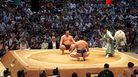 Tournoi de Sumo a Nagoya: combat de Hakuhō Shō, le plus grand champion ...