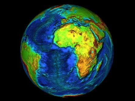 Terra vazuta din spatiu - Harta topografica