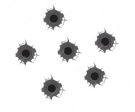 Premium Vector | Metal bullet hole vector illustration