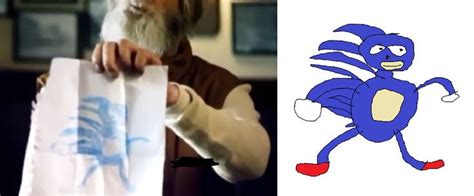 In the Sonic movie (2020) the crazy theorist made a poorly drawed ...