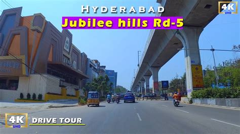 Jubilee hills road no 5 4k drive Tour | Hyderabad - YouTube