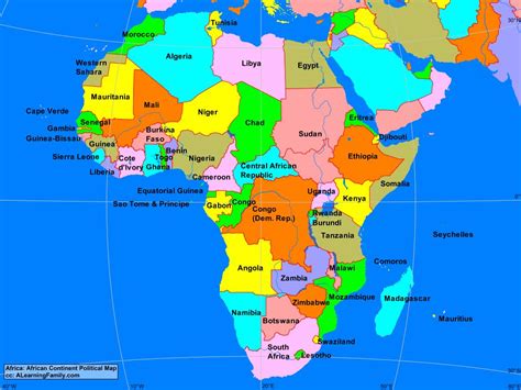 Africa Political Map - A Learning Family