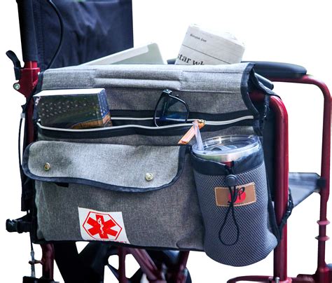 Buy Wheelchair Side Pouch Bag(Double-Side) with Cup and Phone Holder ...