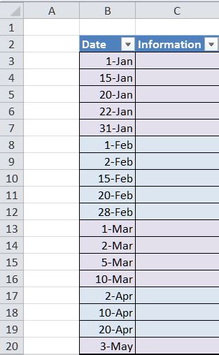 Banding Rows in an Excel Table