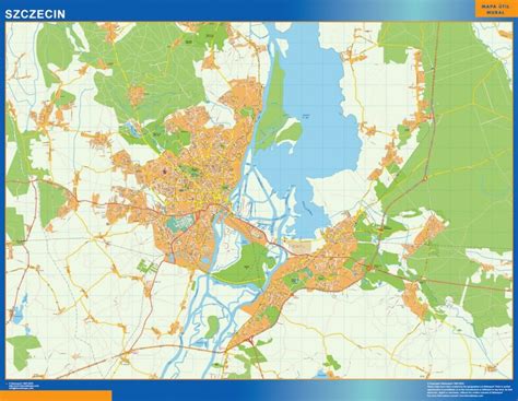 Biggest Szczecin map Poland | Wall maps of the world & countries for ...