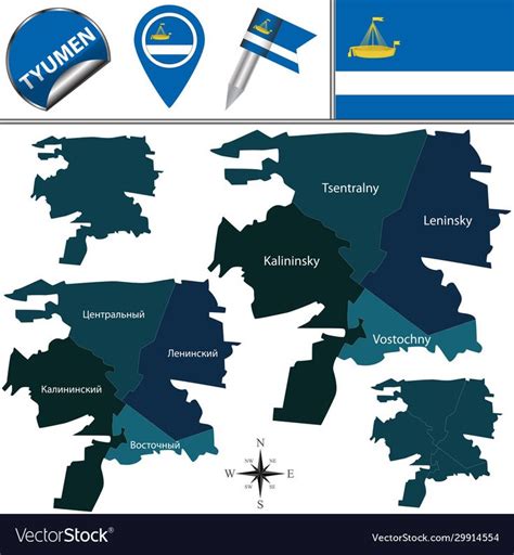 Map Tyumen, Russia, vector image. | Tyumen, Russia, Map
