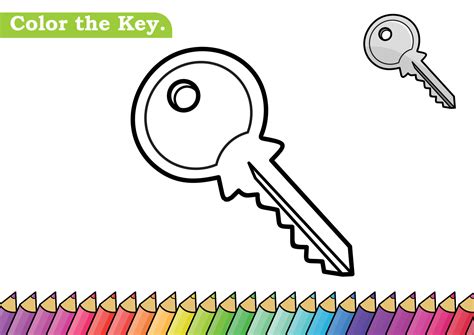 Key coloring page. isolated coloring book. color pages for kids. Key ...