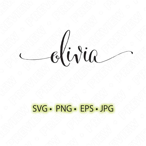 Olivia Handwriting Olivia Name CLIPART for Cricut Olivia Name Dxf, Eps ...