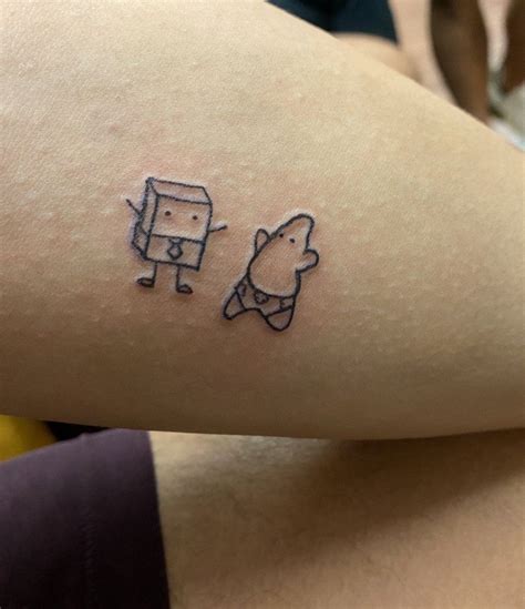 spongebob + patrick tattoo | Simplistic tattoos, Minimalist tattoo ...