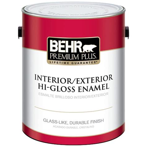 BEHR Premium Plus 1 gal. Ultra Pure White Hi-Gloss Enamel Interior ...