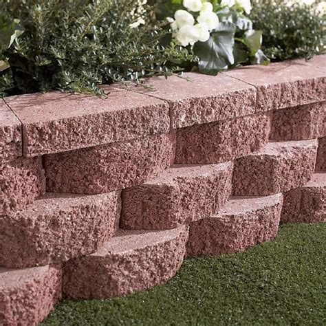 Basic 12-in L x 4-in H x 8-in D Concrete Retaining Wall Block in the ...