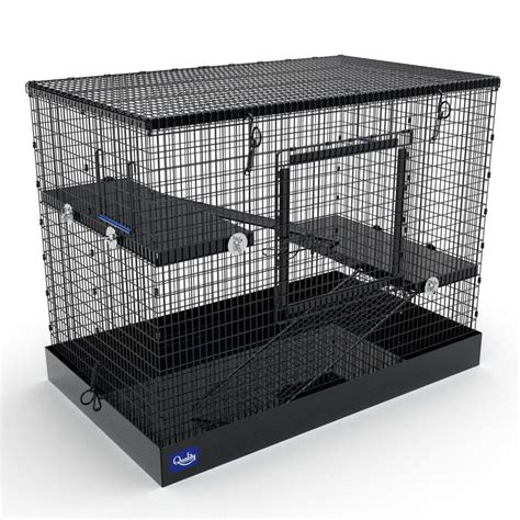 Durable Metal Pet Rat Cage w Adjustable Balconies and Carrying Handles