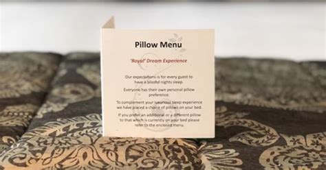 What Is A Pillow Menu?