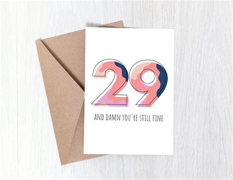 29th Birthday Card, Funny Birthday Card for 29th Birthday, Damn You're ...