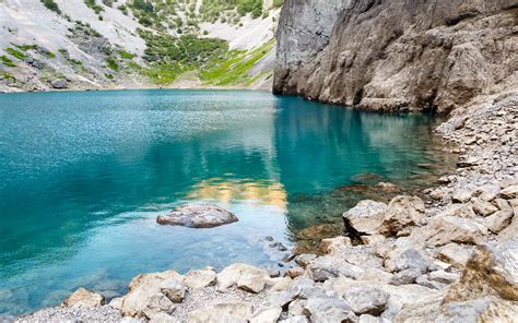 Imotski Blue Lake In Limestone Crater Near Split, Croatia ...