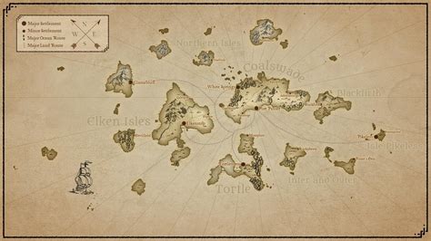 Created an archipelago world map with six detail maps of the islands ...