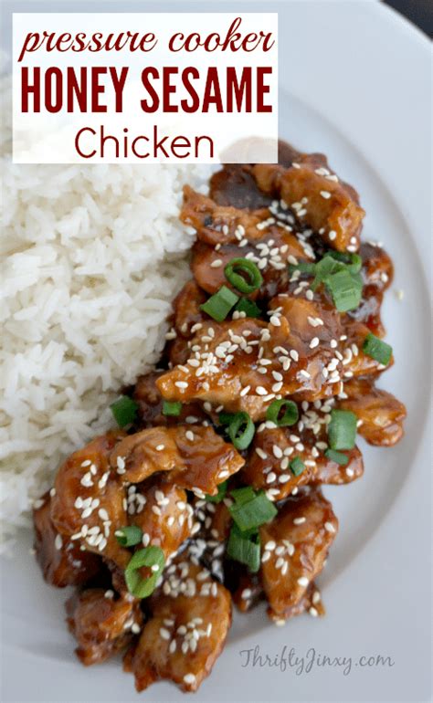 Easy Pressure Cooker Recipes: Honey Sesame Chicken - Thrifty Jinxy