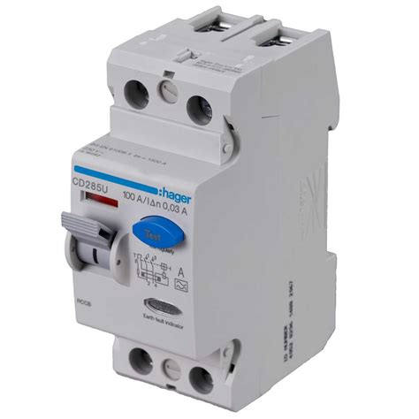 Hager 100A 2 Pole 30mA Type A RCD (CD285U) | CEF