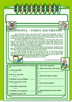 Let´s read and write about ... (3) - Family and friends. by Gudrun Leannon