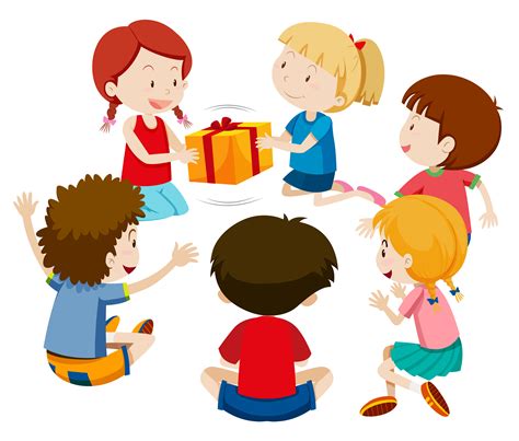 Children play present game 294305 Vector Art at Vecteezy