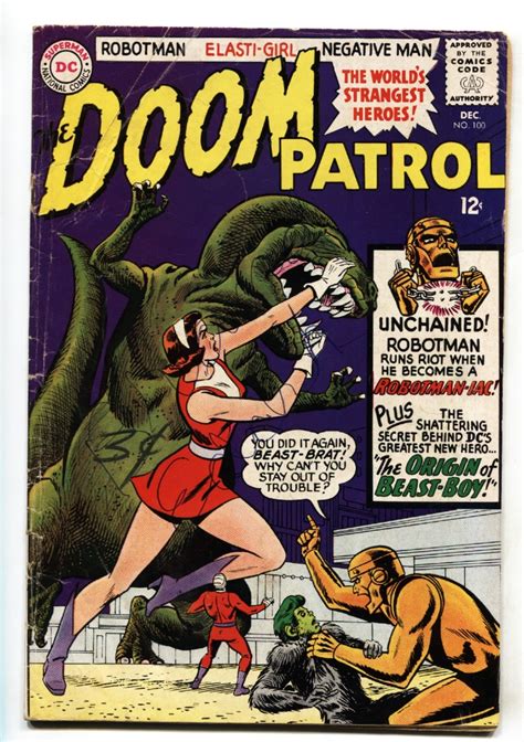 Doom Patrol #100 Origin of Beast Boy- Suicide Squad 1965 COMIC BOOK ...