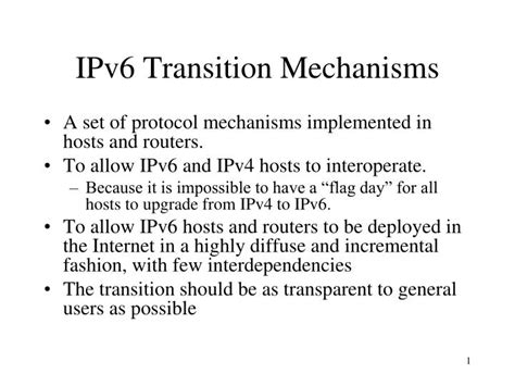 PPT - IPv6 Transition Mechanisms PowerPoint Presentation, free download ...