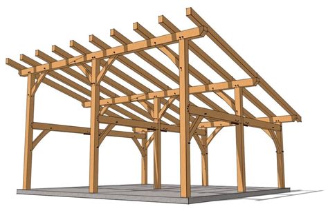 24x24 Shed Roof Outbuilding - Timber Frame HQ