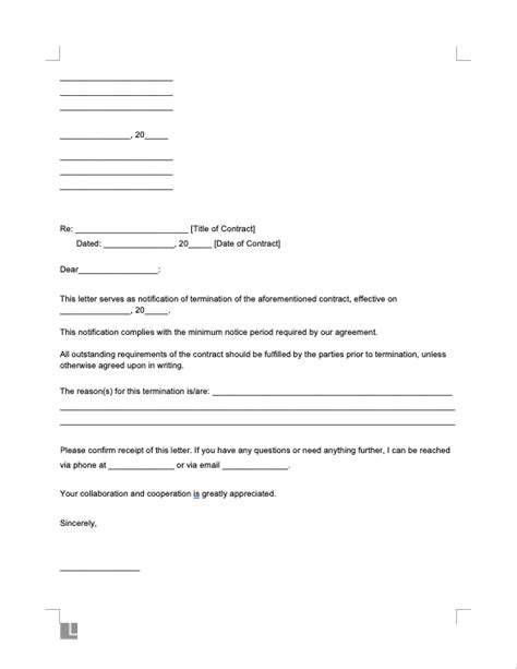 Free Notice of Contract Termination Letter | PDF & Word Templates